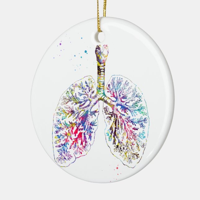 Anatomical Lungs Ceramic Ornament (Left)
