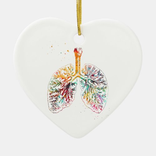 Anatomical Lungs Ceramic Ornament