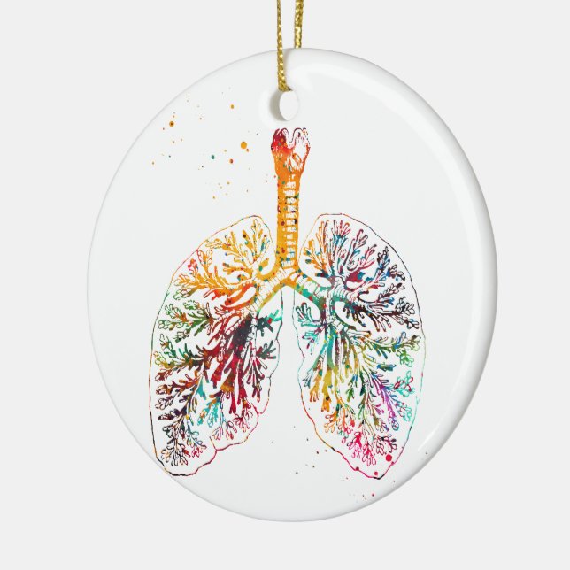Anatomical Lungs Ceramic Ornament (Left)