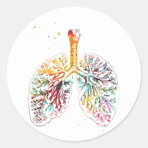 Anatomical Lungs Classic Round Sticker