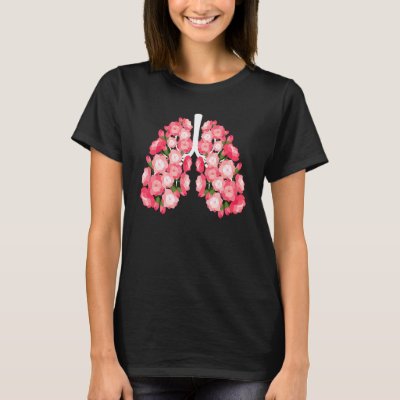 Anatomical Lungs Flowers Medical Science Anatomy T T-Shirt