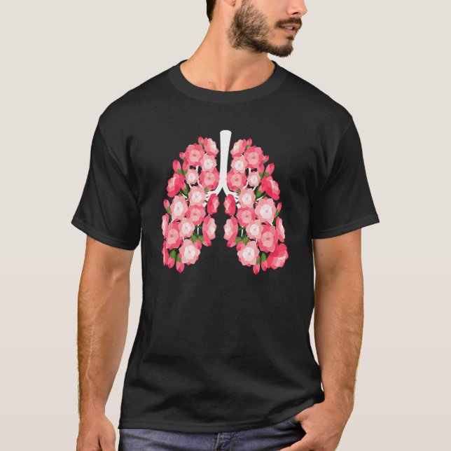 Anatomical Lungs Flowers Medical Science Anatomy T T-Shirt (Front)