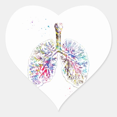Anatomical Lungs Heart Sticker