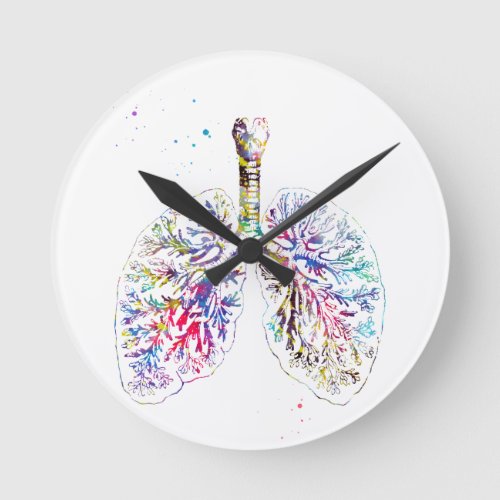 Anatomical Lungs Round Clock