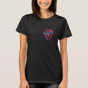 Anatomical Mechanical Heart Cyberpunk Cyber Heart T-Shirt