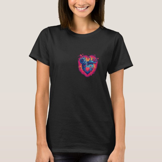 Anatomical Mechanical Heart with Laser Gun Cyberpu T-Shirt (Front)
