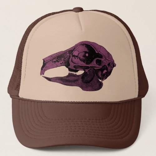 Anatomical Rabbit Skull Purple Trucker Hat