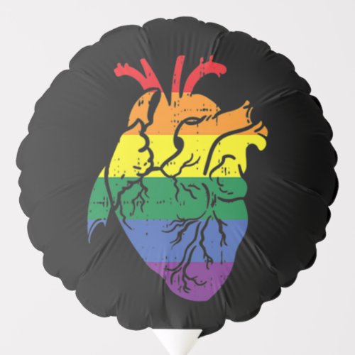 Anatomical Rainbow Heart Gay Pride Flag LGBT Balloon