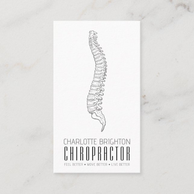 Anatomical Spine Chiropractor Appointment And Business Card (Front)