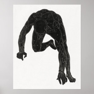 Anatomical study of a man's neck poster