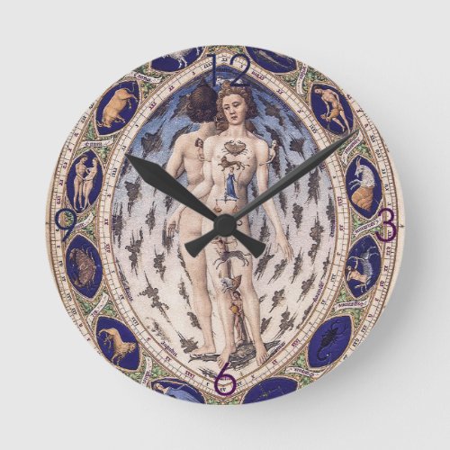 Anatomical Zodiac Man Wall Clock