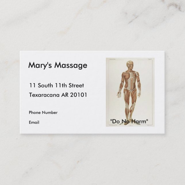 Anatomy Anterior Appointment Card (Front)