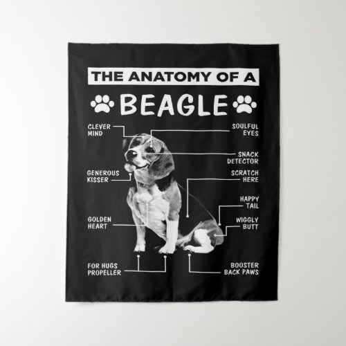 Anatomy Beagle Dog Tapestry