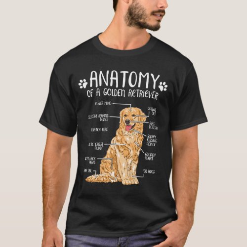 Anatomy Golden Retriever Dog Lover T_Shirt