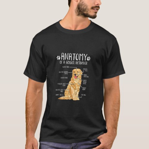   Anatomy Golden Retriever Dog T_Shirt