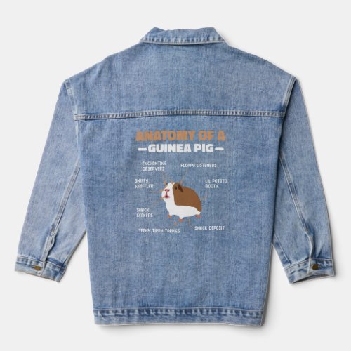 Anatomy Guinea Pig Pet Furry Potato Girls Kids  Denim Jacket