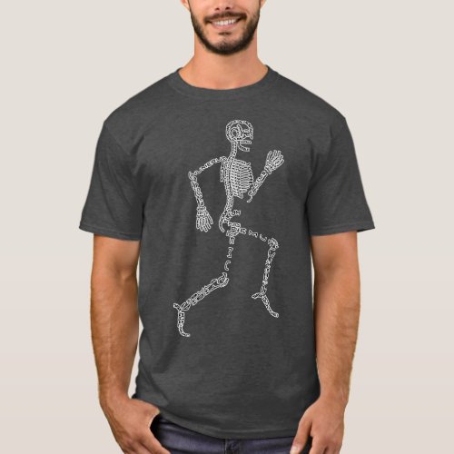 Anatomy Labels Human Skeleton Running Bone Names f T_Shirt