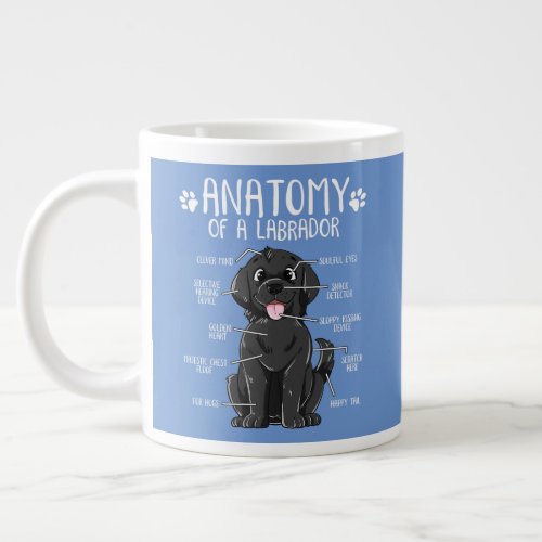 Anatomy Labrador Retriever Black Lab Dog Owner  Giant Coffee Mug
