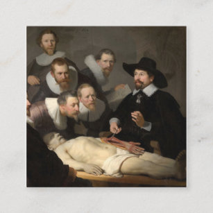 Anatomy Lesson Dr Nicolaes Tulp Rembrandt Square Business Card