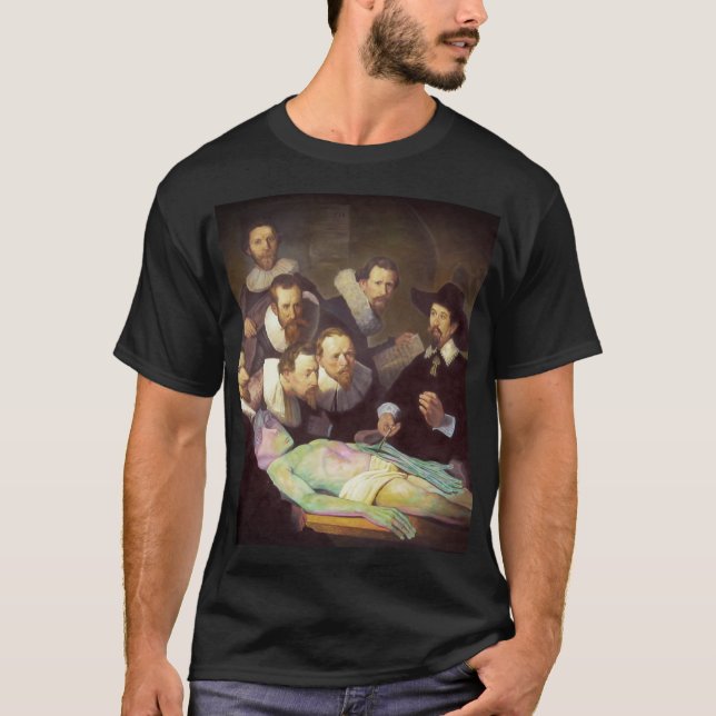 Anatomy Lesson Modern Painting with Alien Mens T-Shirt (Front)