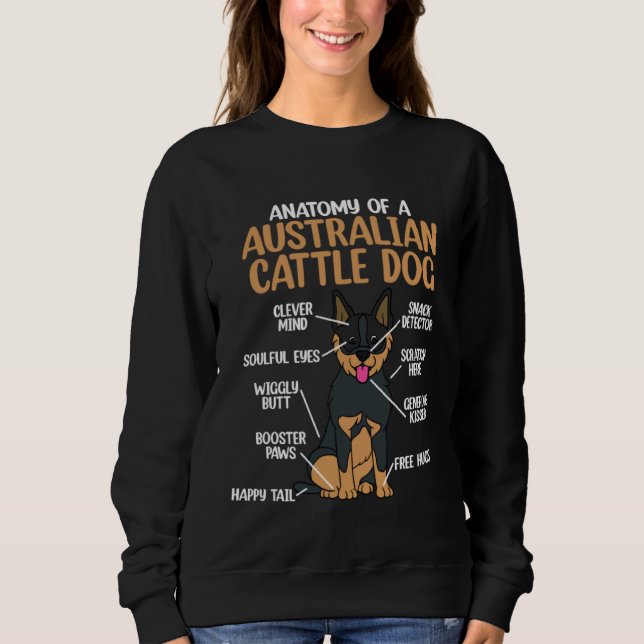 Anatomy Of A Australian Cattle Dog Sweatshirt (Front)