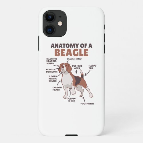 Anatomy Of A Beagle Cute Dogs Funny Dog Beagle iPhone 11 Case