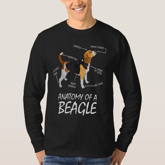Anatomy Of A Beagle Dog  Dog Dad Mom Owner Beagle  T-Shirt (Front)