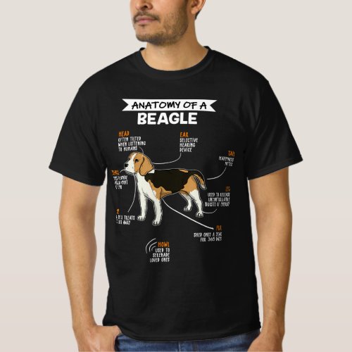 anatomy of a beagle dog funny dog lover gift  T_Shirt