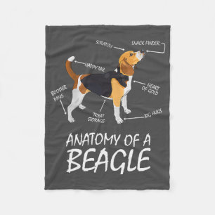 Anatomy Of A Beagle Dog Lovers Fleece Blanket