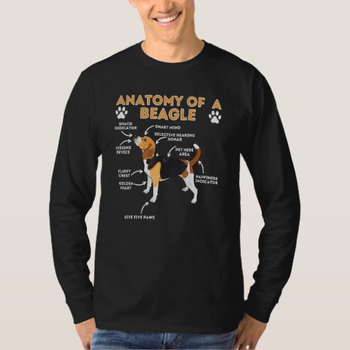 Anatomy Of A Beagle  Funny Beagle Dog Lover Pet Ow T_Shirt