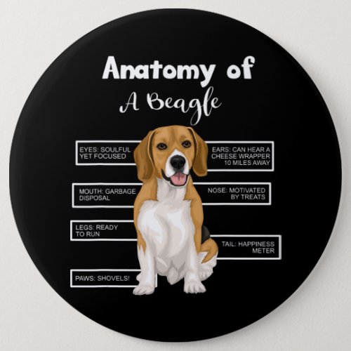 Anatomy Of A Beagle Funny Dog Lovers Gifts Button