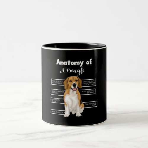 Anatomy Of A Beagle Funny Dog Lovers Gifts Two_Tone Coffee Mug