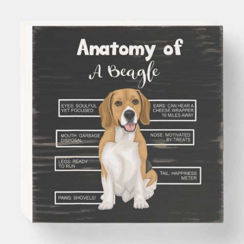 Anatomy Of A Beagle Funny Dog Lovers Gifts Wooden Box Sign