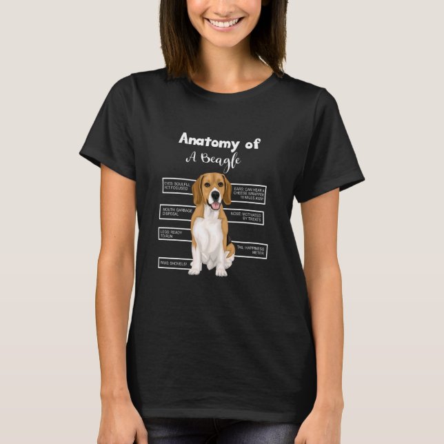 Anatomy Of A Beagle Funny Dog T-Shirt (Front)
