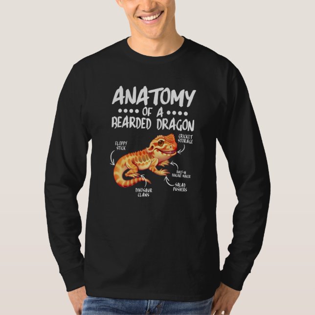 Anatomy Of A Bearded Dragon  For Reptile T-Shirt (Front)