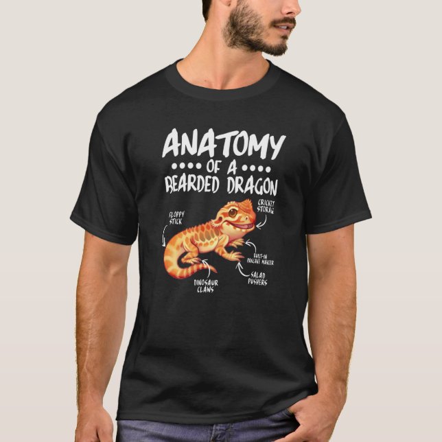 Anatomy Of A Bearded Dragon  For Reptile T-Shirt (Front)