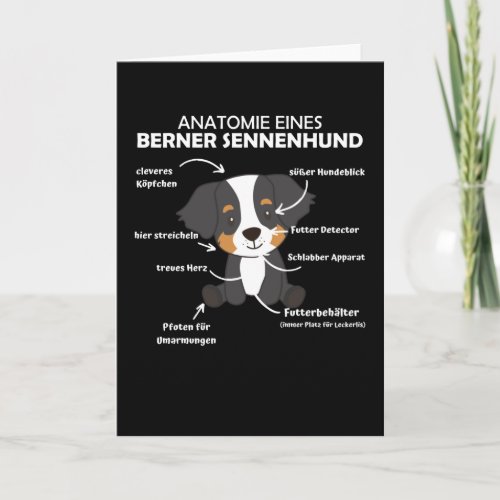 Anatomy Of A Bernese Mountain Dog Cute Dogs Puppy Card