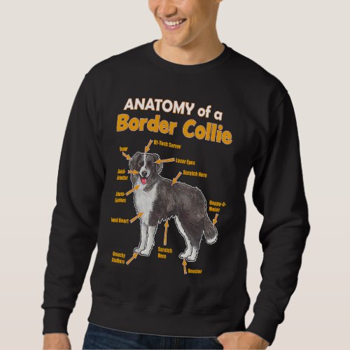Anatomy of a border collie  graphic for him and he sweatshirt