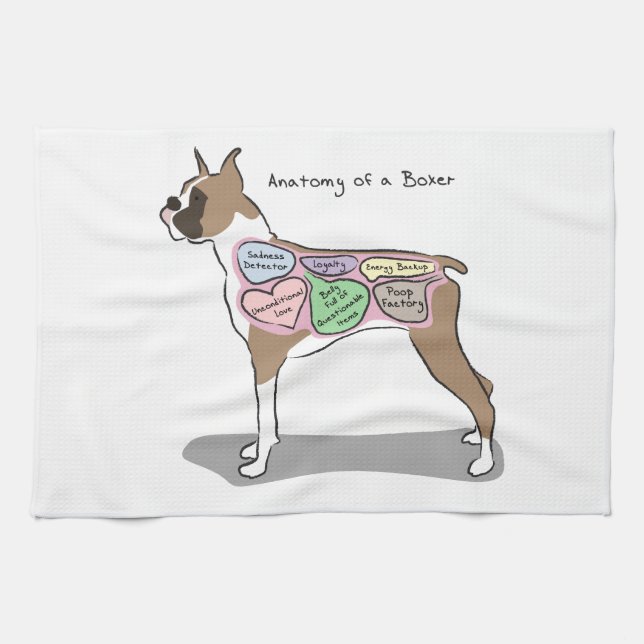 Anatomy of a Boxer Dog gifts Towel (Horizontal)