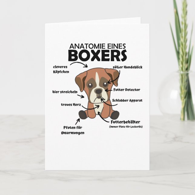 Anatomy Of A Boxer Sweet Dog Puppy Card (Front)