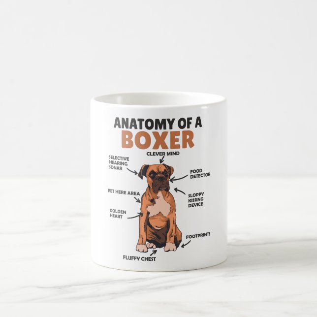 Anatomy Of A Boxer Sweet Dog Puppy Coffee Mug (Center)