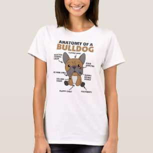 Anatomy Of A Bulldog Dogs Funny Puppy T-Shirt