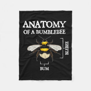 Anatomy Of A Bumblebee Funny Sarcastic Humor Quote Fleece Blanket