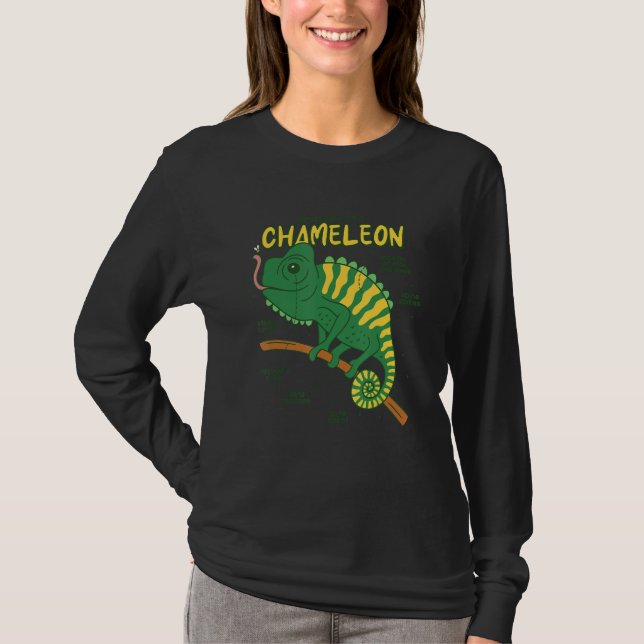 Anatomy of a Chameleon Lizard Retilien T-Shirt (Front)