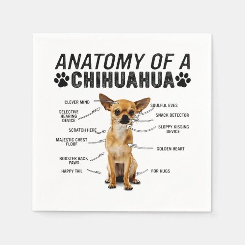 anatomy of a chihuahua dog animals lover owner man napkins