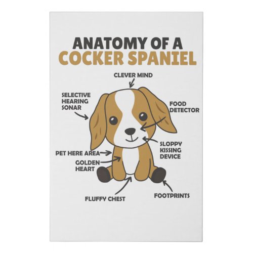 Anatomy Of A Cocker Spaniel Cute Dogs Puppy Faux Canvas Print