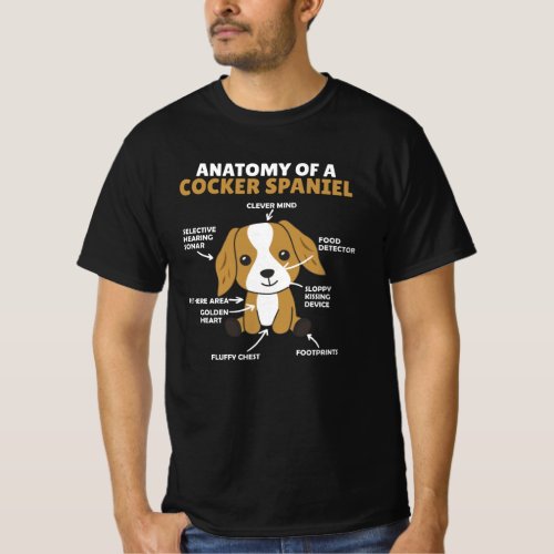 Anatomy Of A Cocker Spaniel Cute Dogs Puppy T_Shirt
