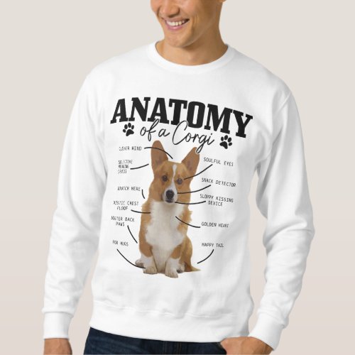 Anatomy Of A Corgi Funny Cute Dog Corgi Mom Corgi  Sweatshirt