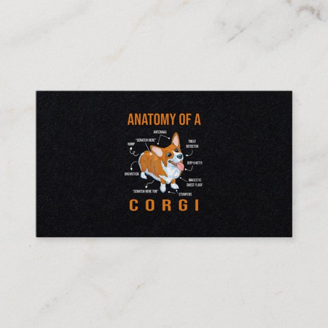 Anatomy of a Corgi Funny Dog Business Card (Front)