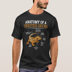 Anatomy Of A Crested Gecko, Eyelash Lizard Herpeto T-Shirt